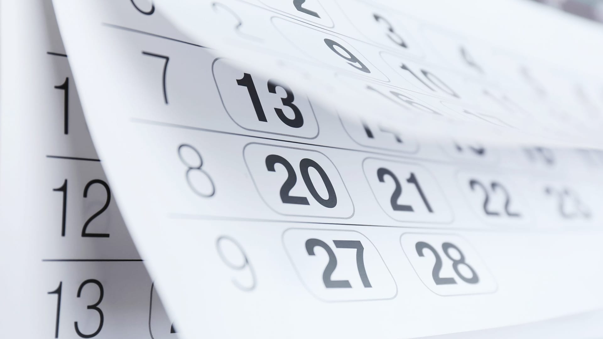 Calendario — representación visual del tiempo con meses, días y fechas marcadas